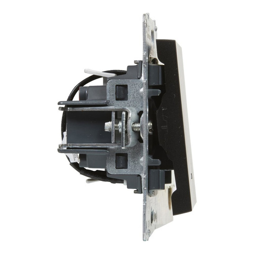 SUNO - Łacznik jednobiegunowy podświetlany - 10 AX - 250 V~ - zaciski automatyczne, Czarny - Legrand 721411