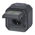 Nowe Plexo - Gniazdo Schuko do ładowania samochodów elektrycznych, komplet natynkowy 16A-250V~ - antracyt - Legrand 069708L