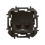 Gniazdo podwójne RJ45 kat. 6A STP - czarne Legrand NP4335BK