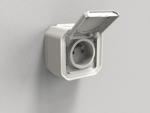 Nowe Plexo - Gniazdo 2P+Z zaciski automatyczne, komplet natynkowy 16A-250V~- białe - Legrand 069781L