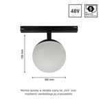 SYSTEM SHIFT SMART- GLOBE oprawa kula fi100x130mm 5W 165st czarny CCT/DIM 5 lat gw.