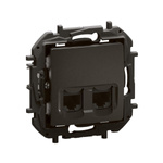 Gniazdo podwójne RJ45 kat. 5e UTP - czarne Legrand NP4331BK
