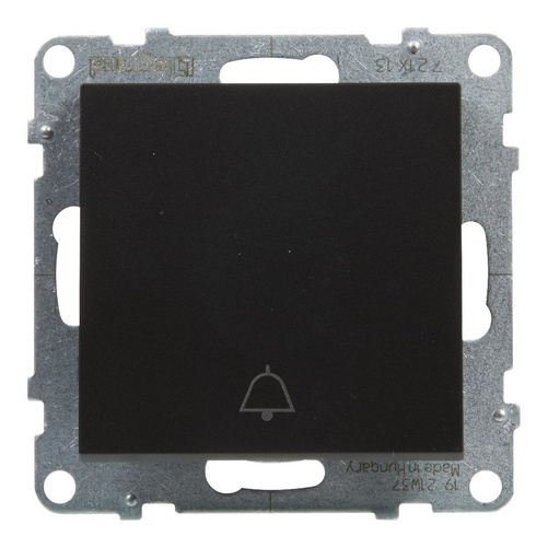 SUNO - Przycisk pojedynczy z symbolem dzwonka - 6 A - 250 V~ - zaciski automatyczne, Czarny -  Legrand 721413