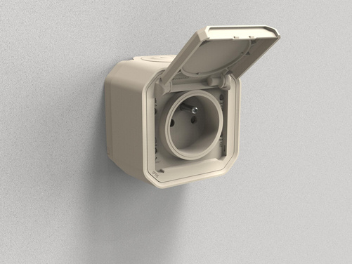 Nowe Plexo - Gniazdo 2P+Z zaciski automatyczne,  komplet natynkowy 16A-250V~- piaskowe - Legrand 069776L