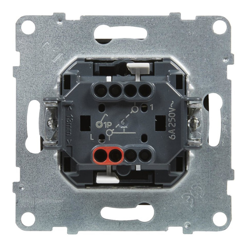 SUNO - Przycisk pojedynczy z symbolem dzwonka - 6 A - 250 V~ - zaciski automatyczne, Czarny -  Legrand 721413