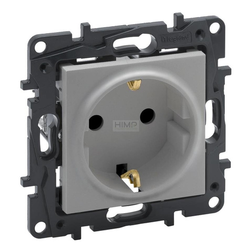 Niloe Step - Gniazdo Schuko 2P+Z 16 A - 230 V~ , zaciski śrubowe - Aluminium Legrand 863321