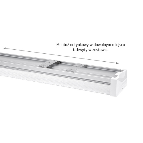 LIMEA PRISMATICA  1200mm 40W NW 230V 100st IP44 IK10 1200x110x60mm 5 lat gw.