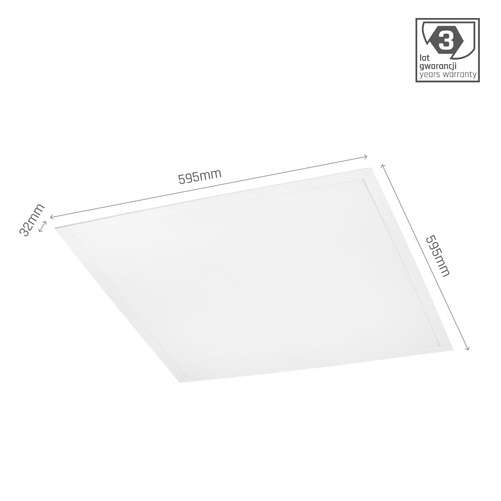 ALGINE PANEL BACKLIGHT 40W NW 230V 120st IP20      600x600x32 BIAŁY