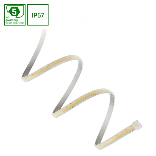 PASEK LED 55W/5m COB 24V CW 5 LAT 1M (ROLKA 5M) -  w silikonie mattcoated IP67