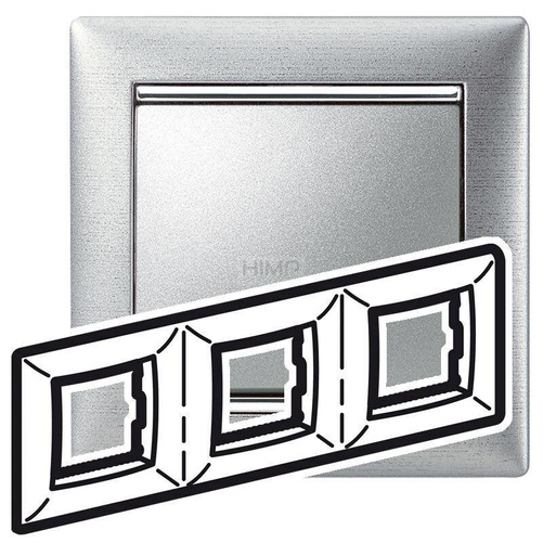 VALENA - Ramka potrójna ALUMINIUM SZCZOTKOWANE Legrand 770333