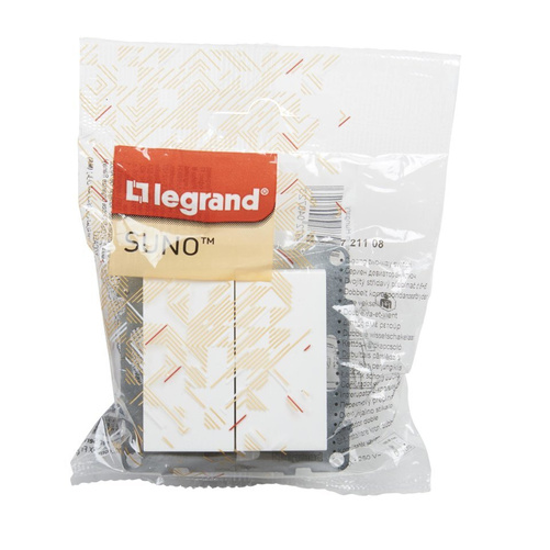 SUNO - Łącznik schodowy podwójny - 10 AX - 250 V~ - zaciski automatyczne, Biały - Legrand 721108