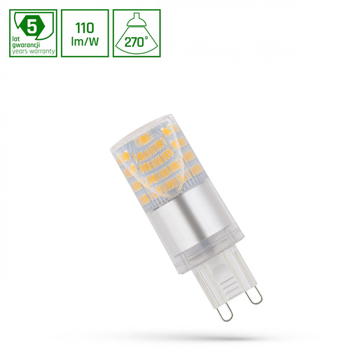 Żarówka LED G9 230V 4W Barwa Neutralna SMD 5 LAT PREMIUM SPECTRUM WOJ+14434_4W