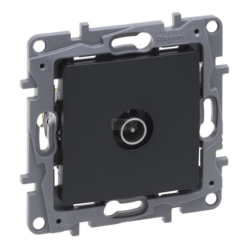 Niloe Selection - Gniazdo TV - 9.5 męskie końcowe do instalacji typu gwiazda 1 dB - Antracyt Legrand 762251