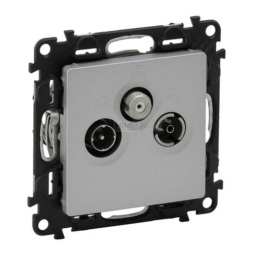 VALENA LIFE GNIAZDO TV-RD-SAT PRZELOTOWE 14 dB ALUMINIUM Legrand 753365