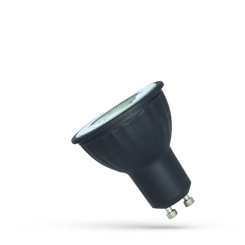 LED GU10 230V 6W SMD 38st WW z soczewką czarna SPECTRUM