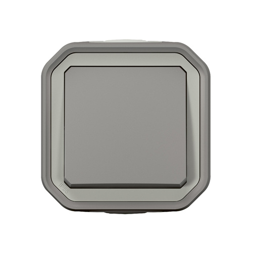 Nowe Plexo - Przycisk jednobiegunowy, komplet natynkowy 10A-250V~ - szary - Legrand 069720L