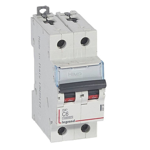 WYŁĄCZNIK NADPRĄDOWY S 312 2P C 6A 10000A SERII DX³ Legrand 409199