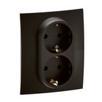 NOWE NILOE - GNIAZDO SCHUKO 2X2P+Z MONOBLOK ZACISKI ŚRUBOWE 16A - 250V~ CZARNE - Legrand NP3131BK