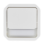 Nowe Plexo - Przycisk NO/NC podświetlany z uchwytem etykiet, mechanizm 10A-250V~ - biały - Legrand 069634L