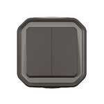 Nowe Plexo - Łącznik podwójny lub przycisk podwójny, komplet natynkowy 10AX-250V~ - antracyt - Legrand 069775L