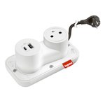 INCARA: ELECTR'ON podstawa 1x2P+Z/USB A+C z przewodem 2,5m - BIAŁY Legrand 654902