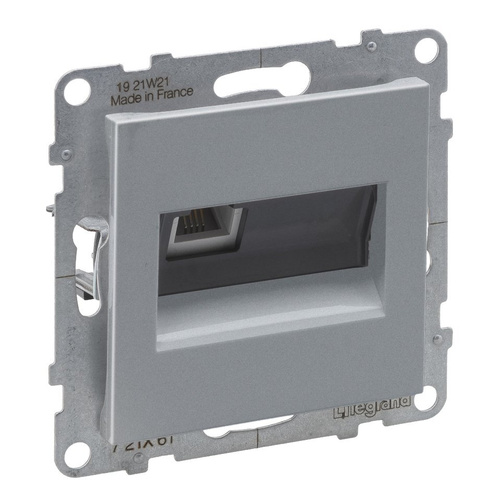 SUNO - Gniazdo RJ 11, Aluminium - Legrand 721361