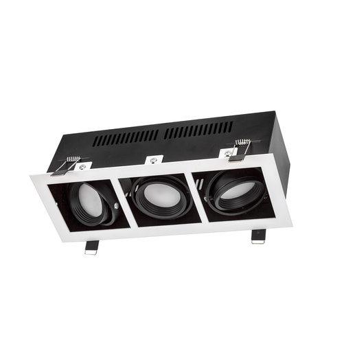 Oprawa Sufitowa Podtynkowa MODERN DAY MINI GU10 X 3 GU10 250V IP20 Biała z Czarnym Środkiem SpectrumLED SLIP002013