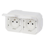 Nowe Plexo - Gniazdo 2x2P+Z poziome, komplet natynkowy 16A-250 V~- białe - Legrand 069778L