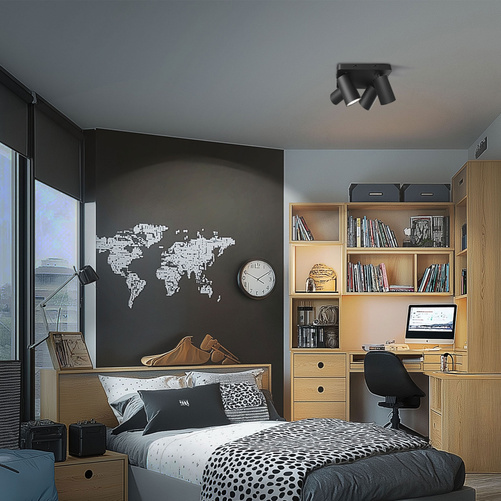 MADARA ALTRO SQUARE 4xGU10 230V IP20 220X220X134MM CZARNY