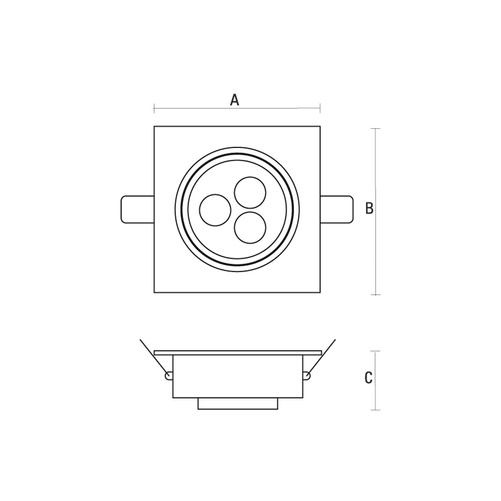 FIALE 3LED 3x1W 45st 230V SQUARE WW OCZKA LEDOWE