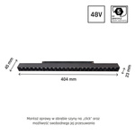 SYSTEM SHIFT - GRID L oprawa na szynoprzewód 404x23x42mm 22W 35st czarny 5 lat gw. 2 obwody