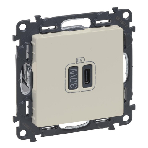 VALENA LIFE - Ładowarka USB Typ-C 30W KREMOWA Legrand 753255