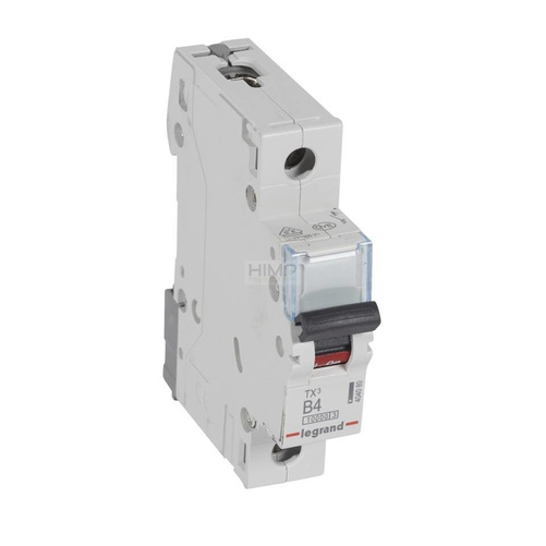 WYŁĄCZNIK NADPRĄDOWY S 311 1P B 4A 10000A SERII TX³ Legrand 404080