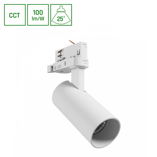 ANDROMEDA PRIME NA SZYNOPRZEWÓD 3F CCT 8W 230V 25st IP20 śr. 54x109x160mm BIAŁY SPECTRUM