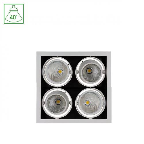 Oprawa Sufitowa Podtynkowa MODERN-DAY 4x1LED COB CITIZEN 40st 230V 4x27W IP20 Barwa Ciepła Downlight Square + zasilacz SpectrumLED SLI015013WW_230V