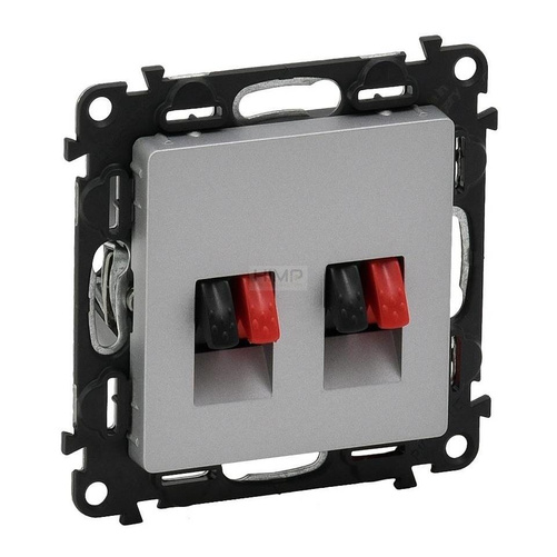 VALENA LIFE - Gniazdo głośnikowe podwójne ALUMINIUM Legrand 753378