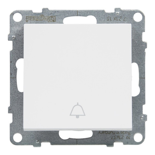 SUNO - Przycisk pojedynczy z symbolem dzwonka - 6 A - 250 V~ - zaciski automatyczne, Biały -  Legrand 721113