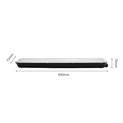 LIMEA GIGANT HERMETYK 600mm 20W NW 230V 120ST IP65 IK09 600x72x70mm CZARNY