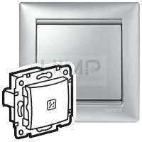VALENA Łącznik jednobiegunowy z podświetleniem 10AX-250~ ALUMINIUM Legrand 770110