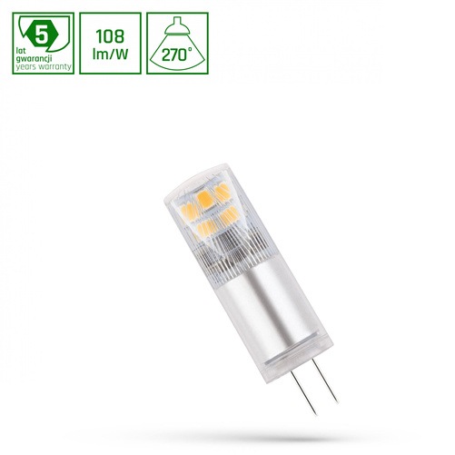 Żarówka LED G4 12V 2,5W Barwa Ciepła 5 Lat Premium SpectrumLED WOJ+14430
