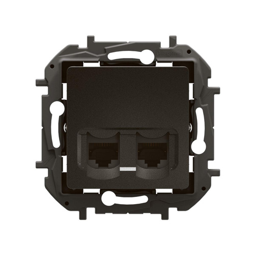 Gniazdo podwójne RJ45 kat. 6 UTP - czarne Legrand NP4334BK