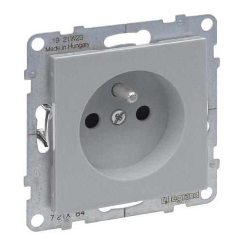 SUNO - Gniazdo 2P+Z z przesłoną - 16A - 250 V~ - zaciski śrubowe, Aluminium -  Legrand 721384