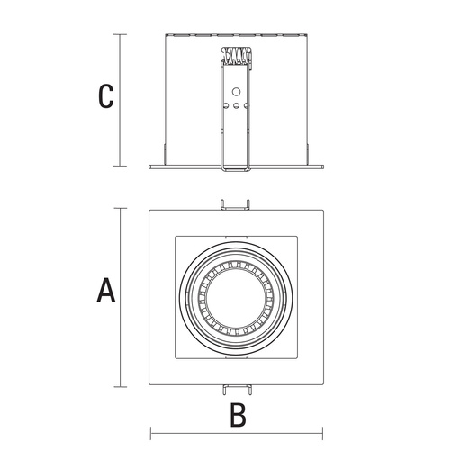 Oprawa Sufitowa Podtynkowa MODERN DAY MINI GU10 X 1 GU10 250V IP20 Biała z Czarnym Środkiem SpectrumLED SLIP002011