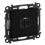VALENA LIFE - Ładowarka USB Typ-C+C 15W CZARNY Legrand 756307