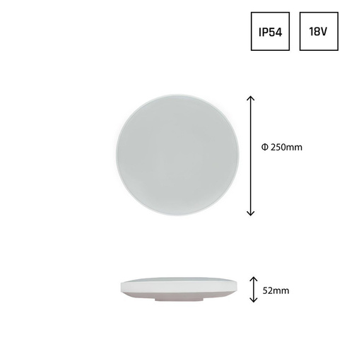 NYMPHEA BLACK & WHITE RINGS 18W CW 230V 115st IP54 FI250x52 BIAŁY/CZARNY OKRĄGŁA