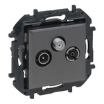 Niloe Step gniazdo telewizyjne RTV-SAT przelotowe 14dB - stalowy Legrand 863478B