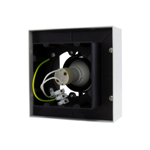 MIRORA GU10 NATYNKOWA GU10 250V IP20 145X145X85mm  BIAŁY CZARNY kwadratowa ruchoma