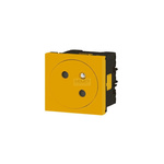 MOSAIC - Gniazdo 2P + Z pojedyncze Link płaskie kątowe 45 stopni 16 A - 250 V~ - zaciski automatyczne - Żółty Legrand 077196L