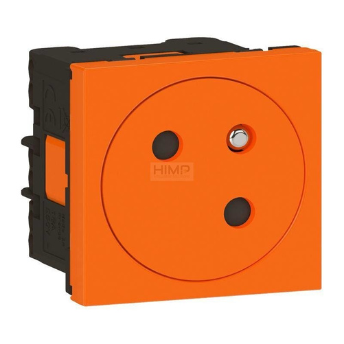MOSAIC - Gniazdo 2P + Z pojedyncze Link płaskie kątowe 45 stopni 16 A - 250 V~ - zaciski automatyczne - Pomarańczowy Legrand 077189L
