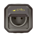 Nowe Plexo - Gniazdo 2P+Z do pojazdów elektrycznych dwukołowych, komplet natynkowy 16A-250V~ - antracyt - Legrand 069787L